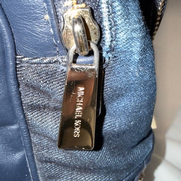 Michael Kors Denim Patchwork Backpack in Light and Dark Blue denim main image 9